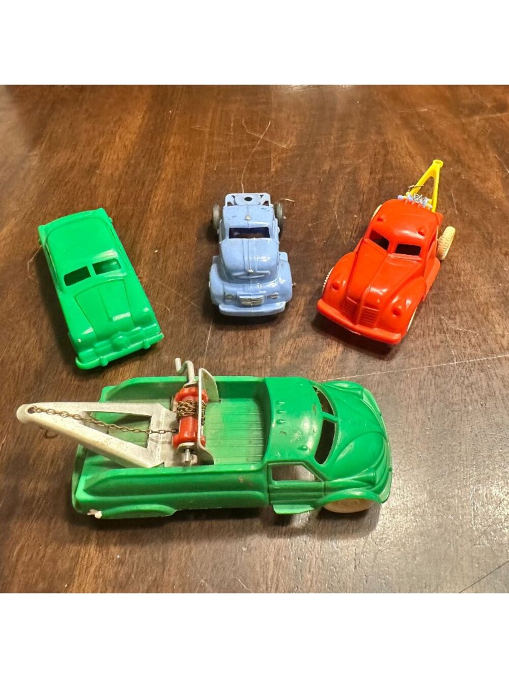 Vintage Unbranded Plastic Die Cast Model Lot Tow Trucks Moving Parts